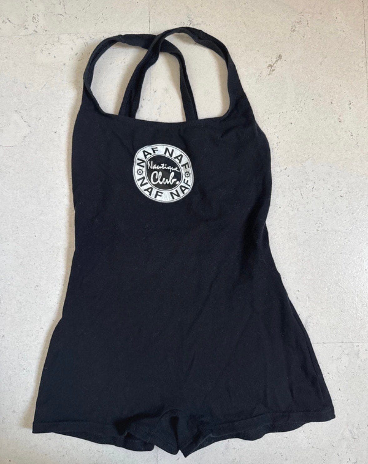 Vintage Naf Naf Nautique club combishort met open rug FR 38, Kleding | Dames, Ophalen of Verzenden, Zo goed als nieuw, Maat 38/40 (M)