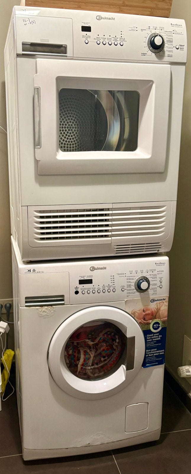 Bauknecht Excellence Wasmachine (6kg) & Condensdroger (7kg), Elektronische apparatuur, Was-droogcombinaties, Ophalen, Gebruikt