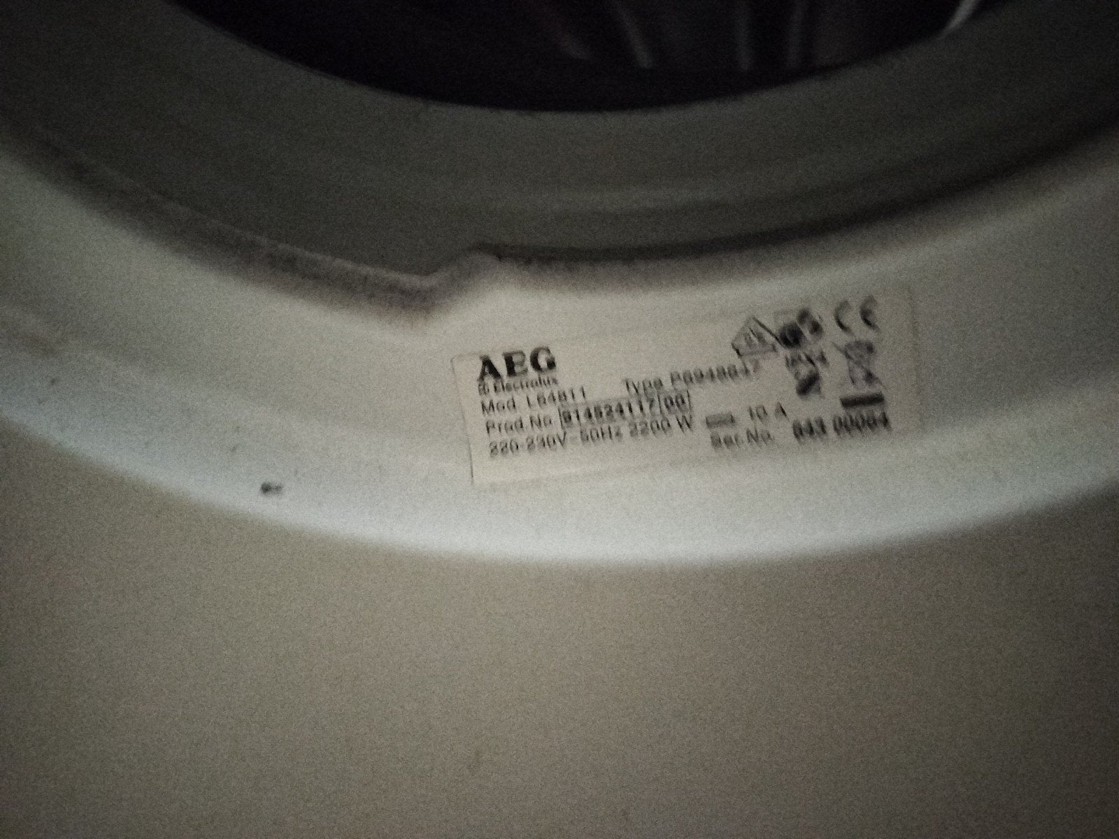 Machine à laver AEG, Enlèvement