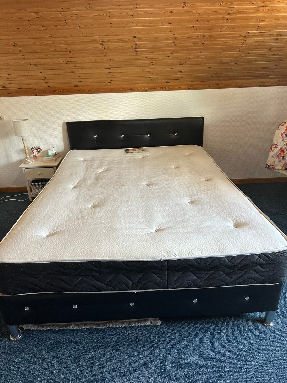 Lit en 2 partie sans le matelas, Maison & Meubles, Enlèvement, Utilisé, Noir