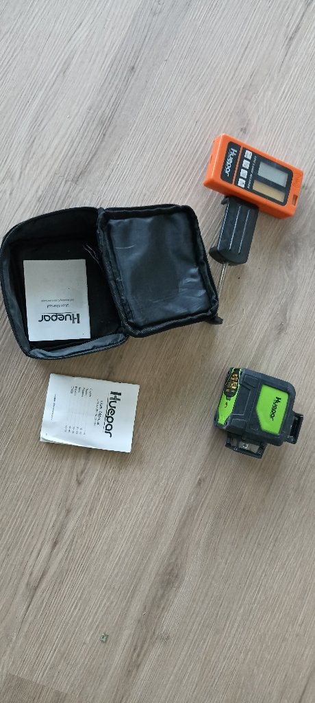 Kit laser Cross Line + récepteur numérique (Huepar), Bricolage & Construction, Enlèvement ou Envoi, Comme neuf, Autres appareils de mesure ou compteurs