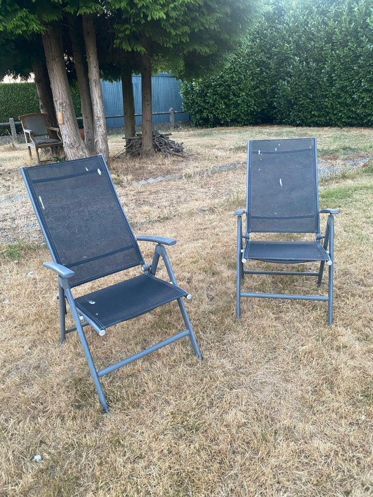 Lot de 2 fauteuils de jardin inclinables, Enlèvement, Utilisé, Métal, Réglable