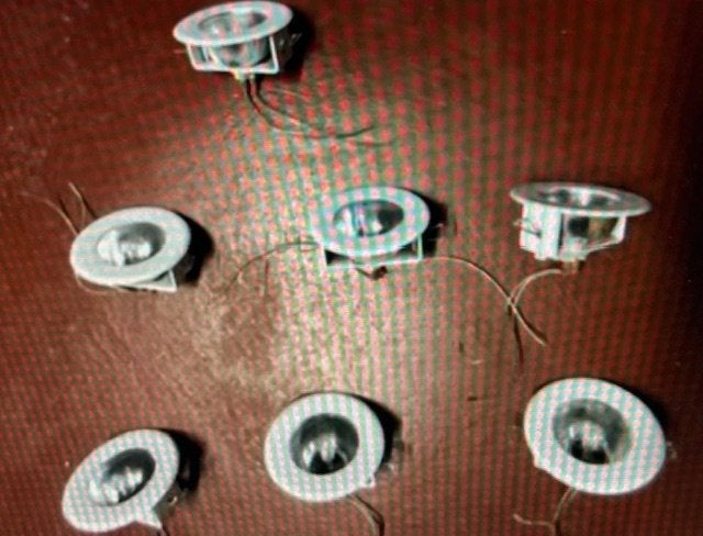 7 inbouwspotjes, Huis en Inrichting, Lampen | Spots, Ophalen, Gebruikt, Inbouwspot
