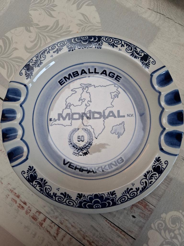 Delfts Blauw Asse Emballage Mondial NV (asbak - cendrier), Ophalen of Verzenden