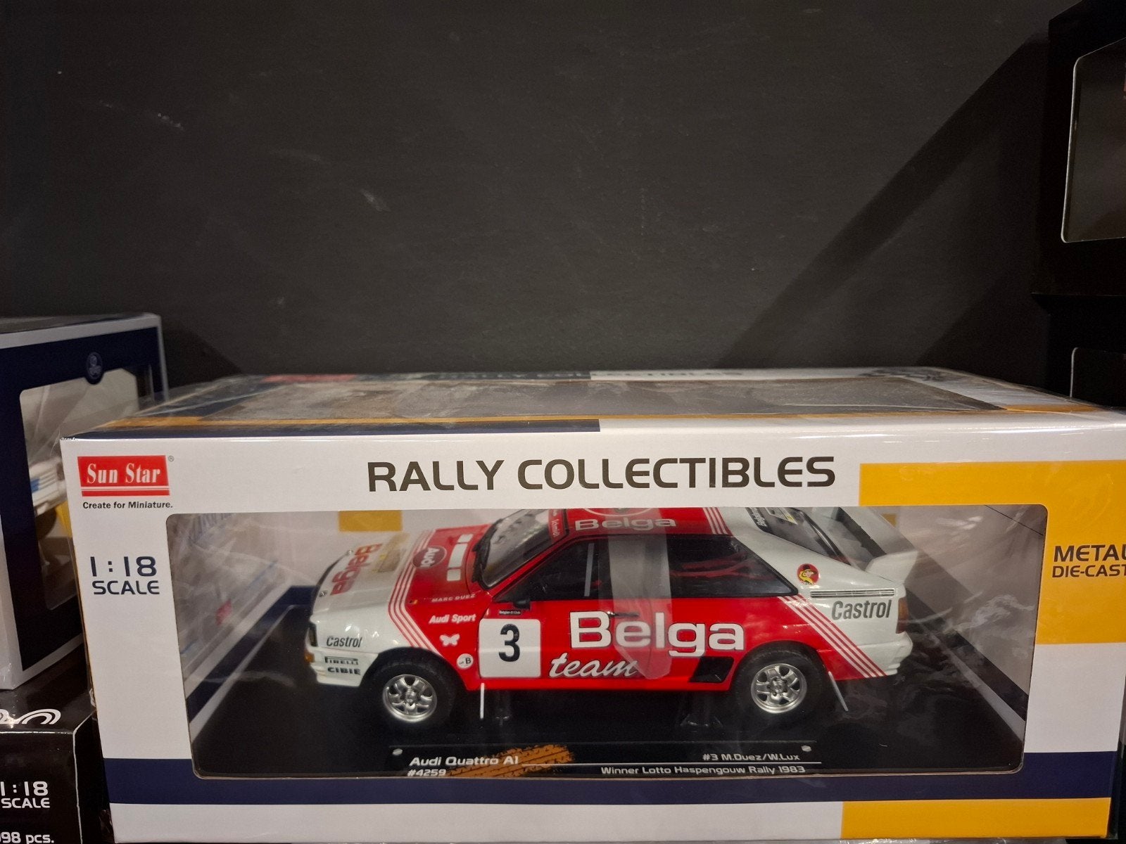 1/18 Sunstar Audi Quattro A1 Belga, Ophalen of Verzenden, Nieuw, Auto, Sun Star