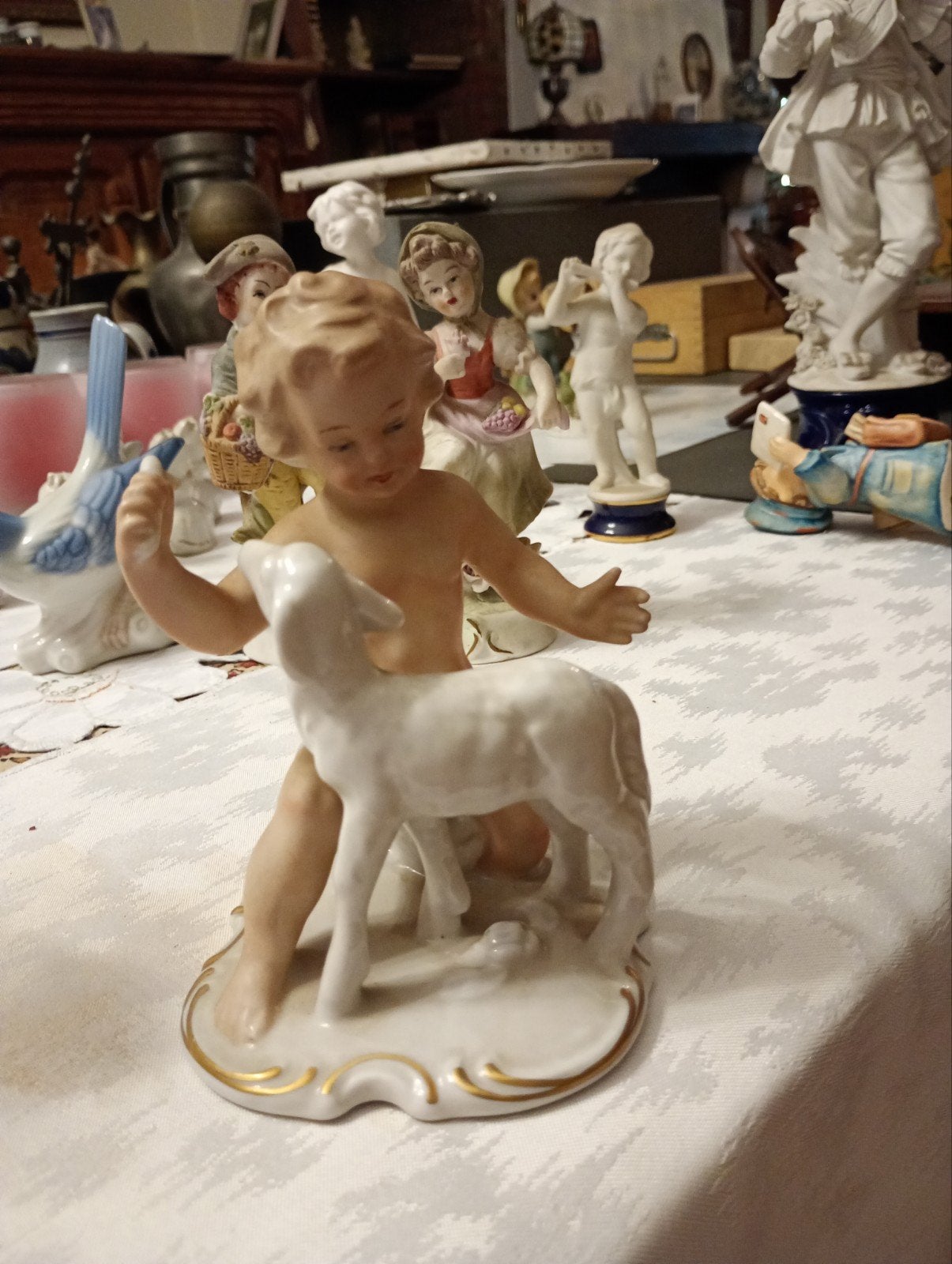 figurine vintage en porcelaine de l'usine allemande de Walle, Enlèvement