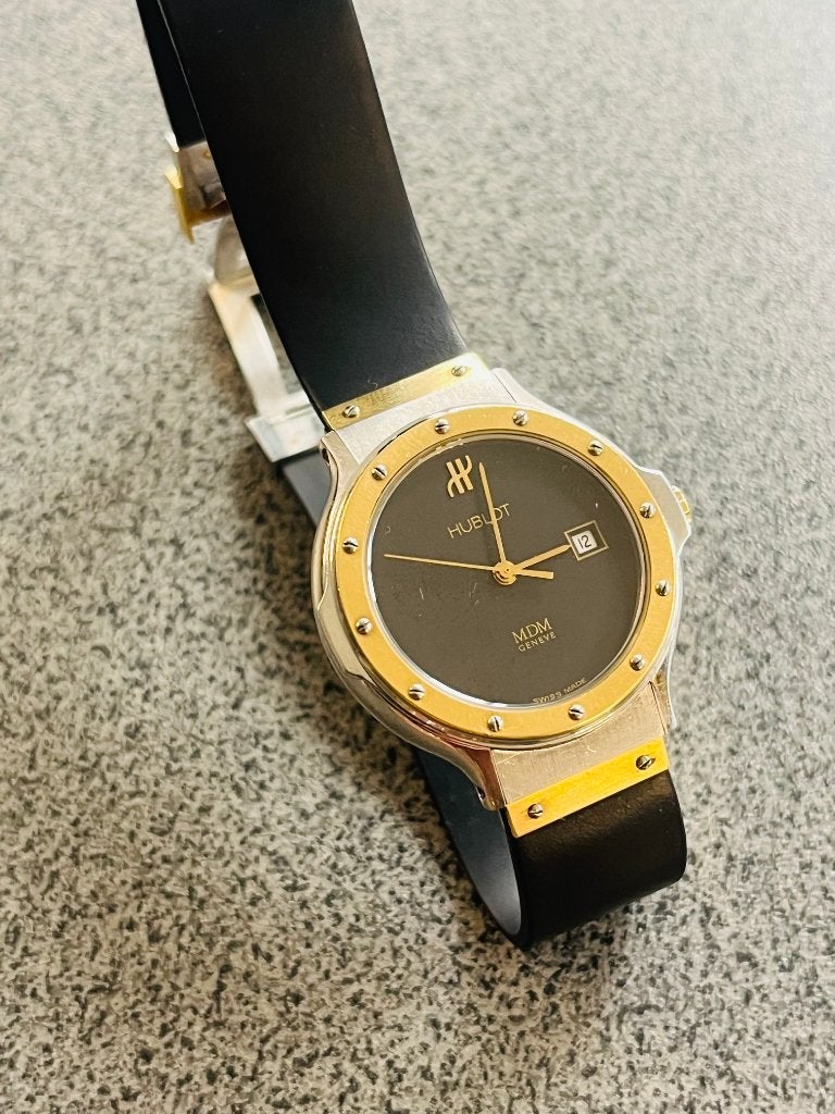 Vintage Hublot mdm Genève horloge, Handtassen en Accessoires, Horloges | Dames, Overige merken, Overige materialen, Gebruikt, Polshorloge