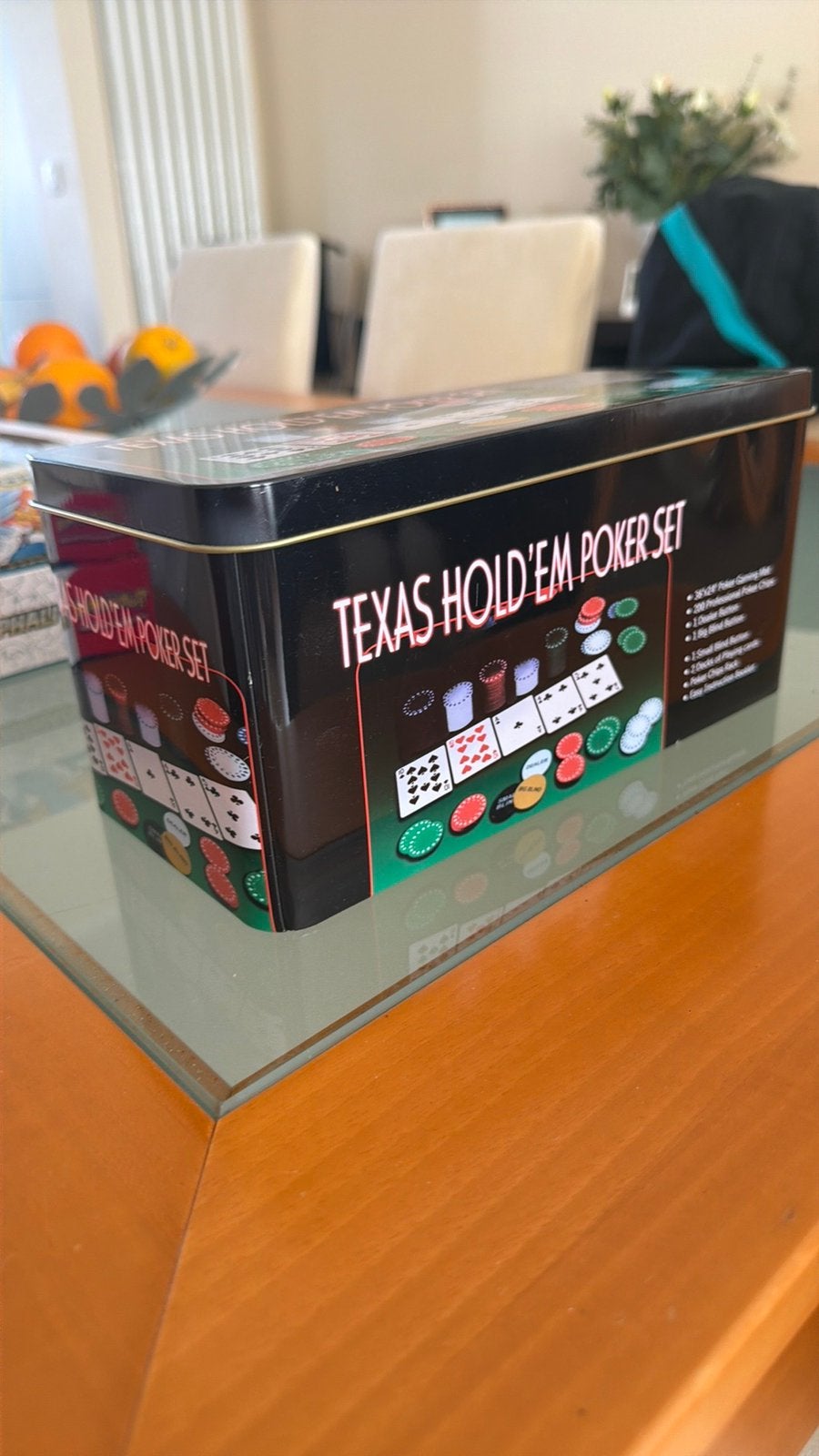 Texas holdem poker set, Hobby en Vrije tijd, Ophalen, Zo goed als nieuw
