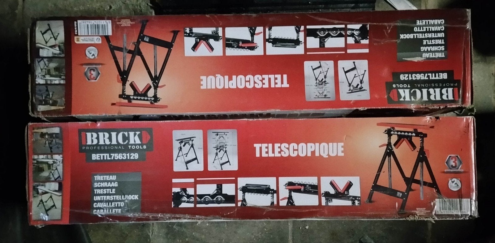 Brick, 2 treteaux max 200kg 4 positions, Doe-het-zelf en Bouw, Steigers, Ophalen