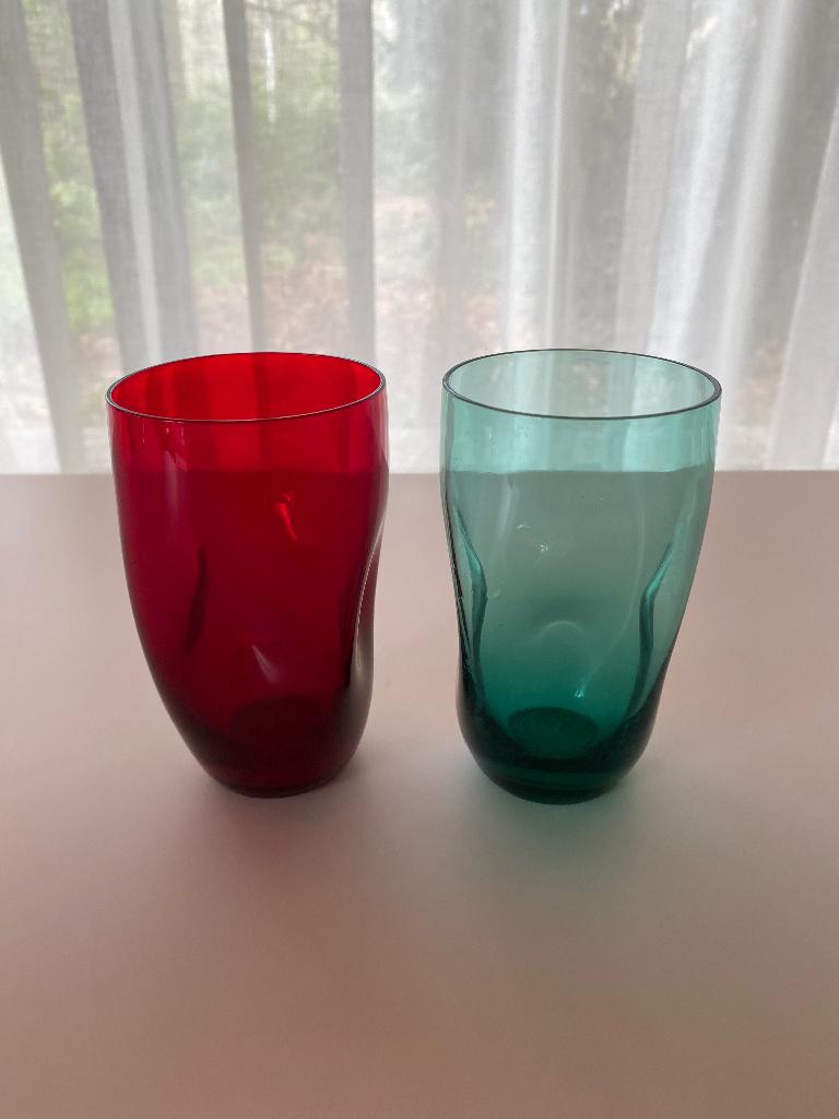 Set van 2 vintage glazen, Ophalen, Waterglas