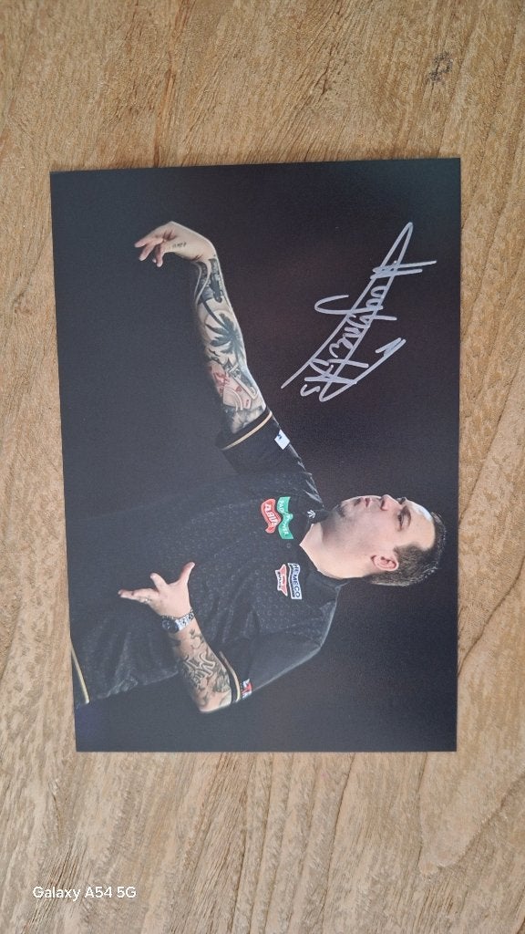 Photo avec signature (impression) ; Kim Huybrechts # Darts, Enlèvement ou Envoi, Neuf, Autres types