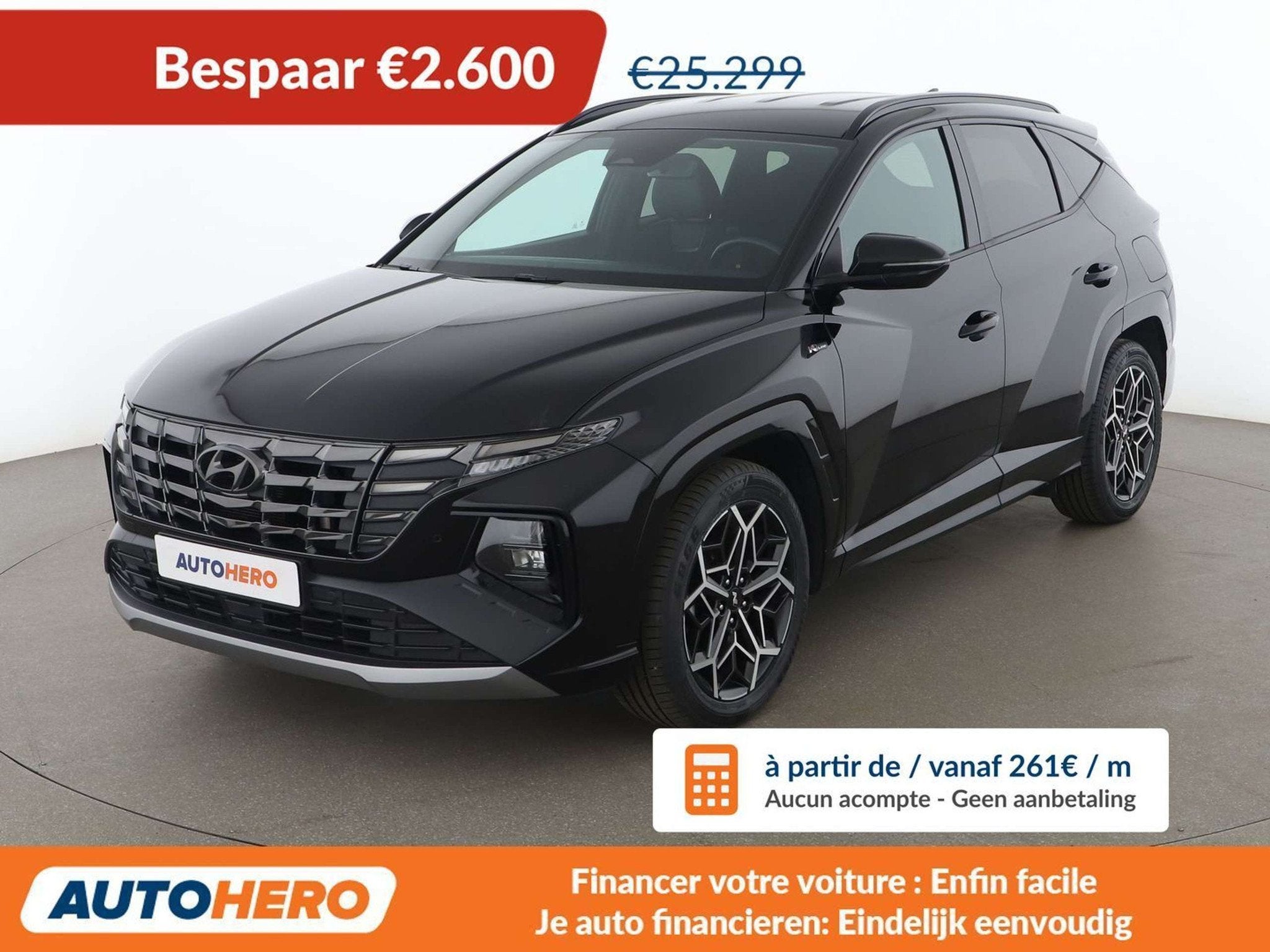 Hyundai Tucson 1.6 CRDi Mild-Hybrid N Line 2WD (bj 2023), Auto's, Adaptive Cruise Control, Gebruikt, 136 pk, Zwart