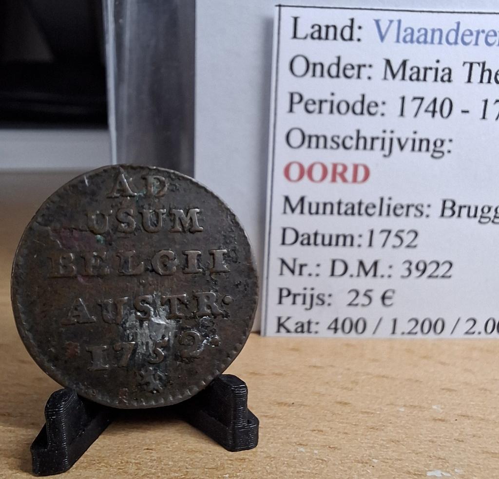 Oord - 1752 - Brugge - Maria Theresia @25€, Timbres & Monnaies, Monnaies | Belgique, Envoi, Autre, Monnaie en vrac