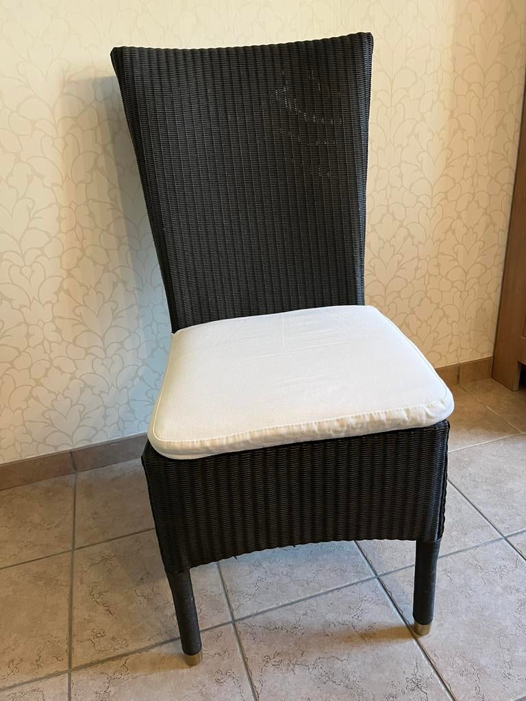 6 Rotanstoelen, Maison & Meubles, Chaises, Osier ou Rotin, Landelijk, Enlèvement, Bleu