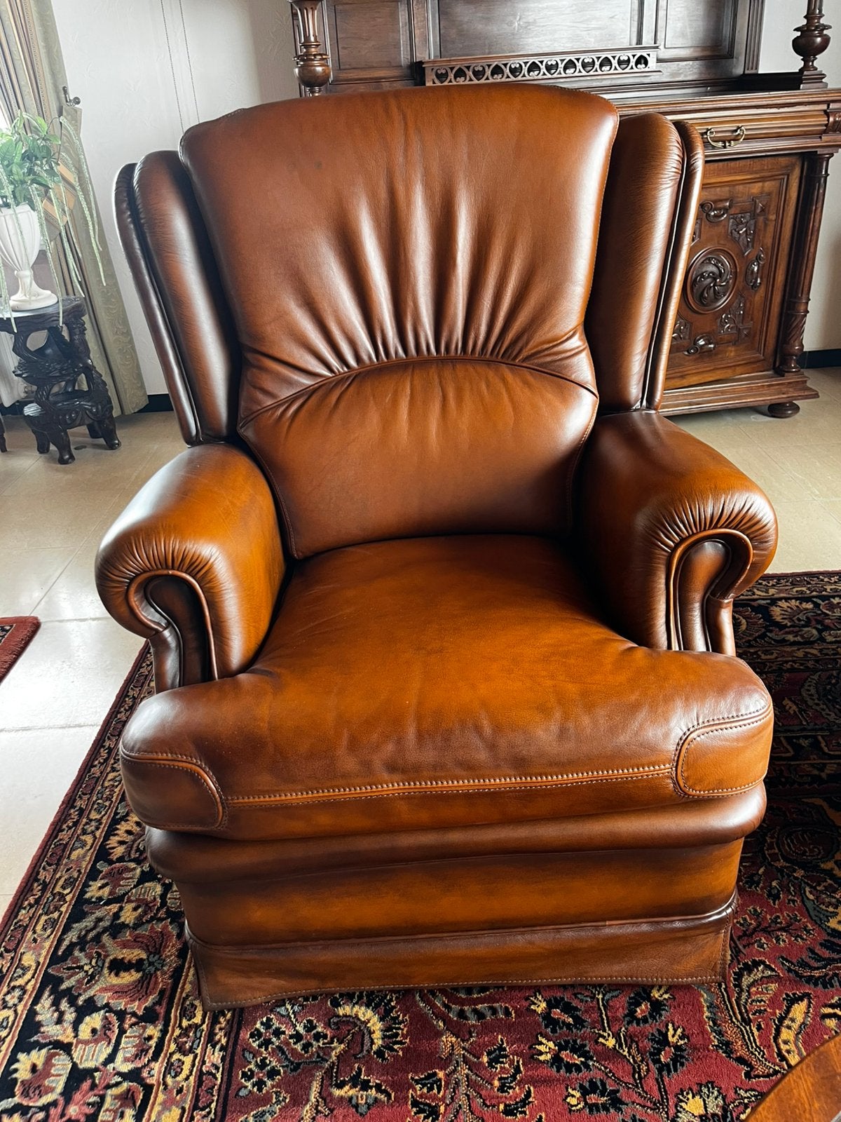 4 sièges identiques en cuir, couleur cognac, Enlèvement, Comme neuf