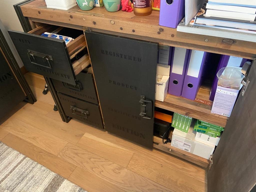 A VENDRE : 2 meubles bureau (façon industriel), 120 cm, 45 cm, Comme neuf, Enlèvement
