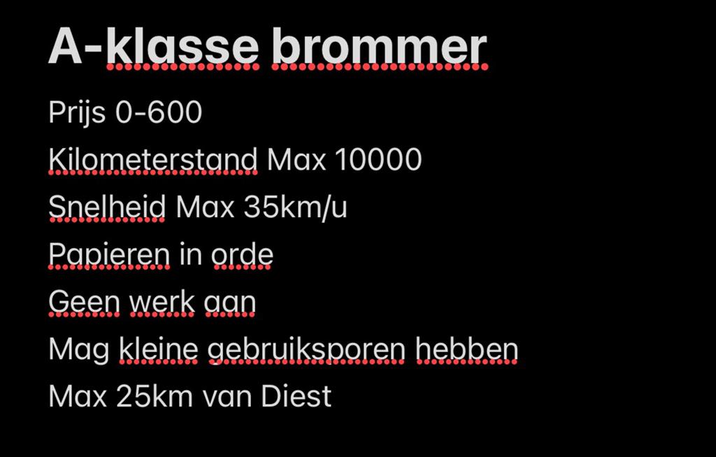 A-klasse brommer gezocht, Fietsen en Brommers, Ophalen of Verzenden