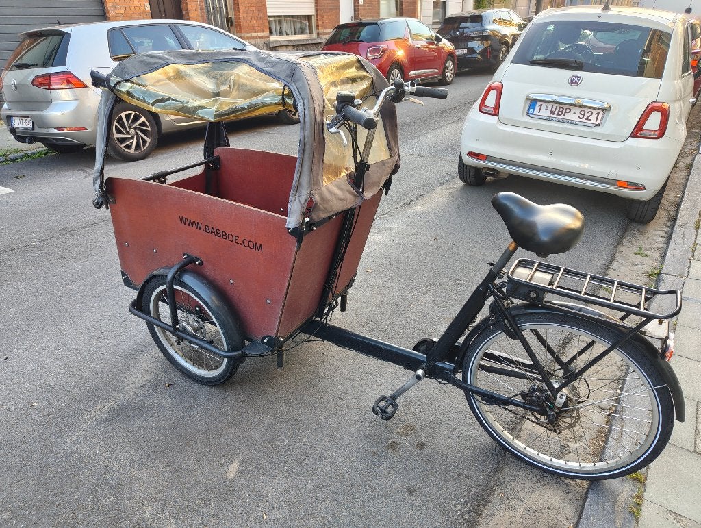 Babboe Big bakfiets met elektrische trapondersteuning, Gebruikt, 3 kinderen, Elektrisch, Schijfrem