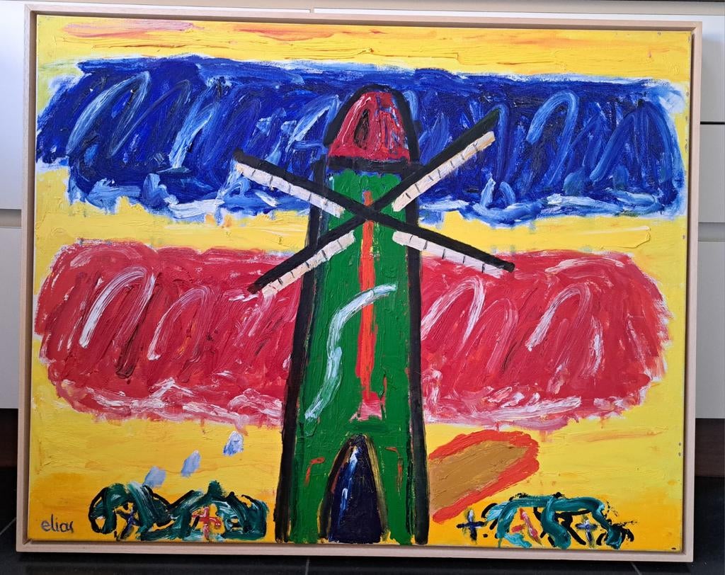 ELIAS Etienne "Wieken" olie op doek - 80 x 100 cm, Antiek en Kunst, Ophalen