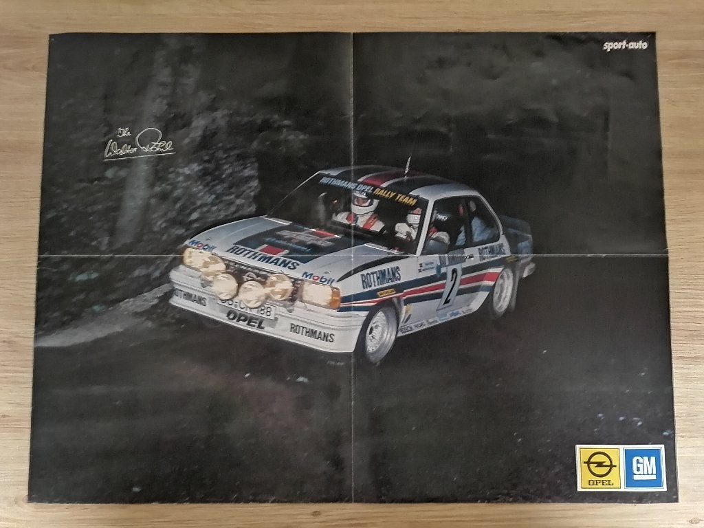 Opel Ascona 400 poster - Walter Röhrl, Verzenden, Rechthoekig Liggend, Zo goed als nieuw, Sport