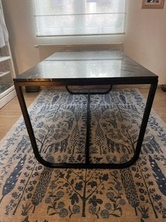 Furnified eettafel met zwart marmeren blad rechthoekig, Ophalen, Overige materialen, Gebruikt, 50 tot 100 cm