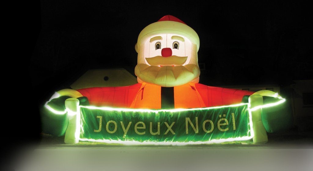 Opblaasbare kerstman, Ophalen, Gebruikt