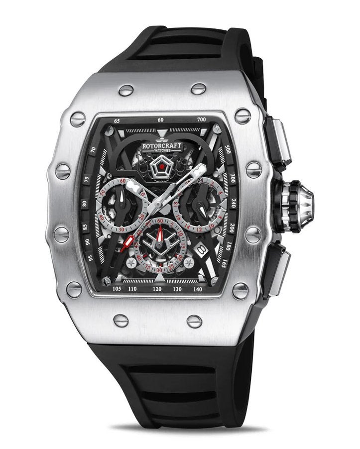 Rotorcraft Commander RC6901 Chrono Nieuw! t.w.v € 589-,, Enlèvement ou Envoi, Étanche, Neuf, Argent