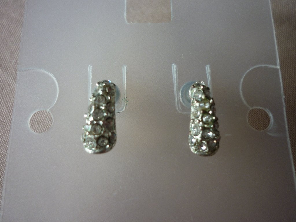 Zilverkleurige Oorbellen met Zirkonia, Handtassen en Accessoires, Oorbellen, Overige materialen, Nieuw, Ophalen of Verzenden, Knopjes of Stekers