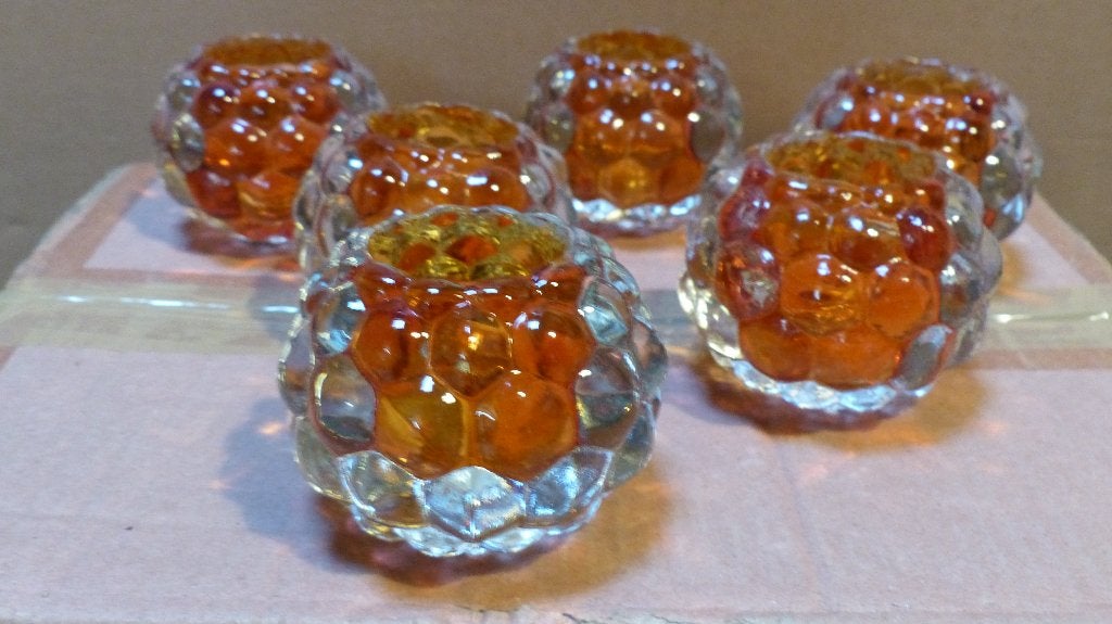 theelichthouder glas - Oranje, Ophalen, Waxinelichthouder, Nieuw, Oranje