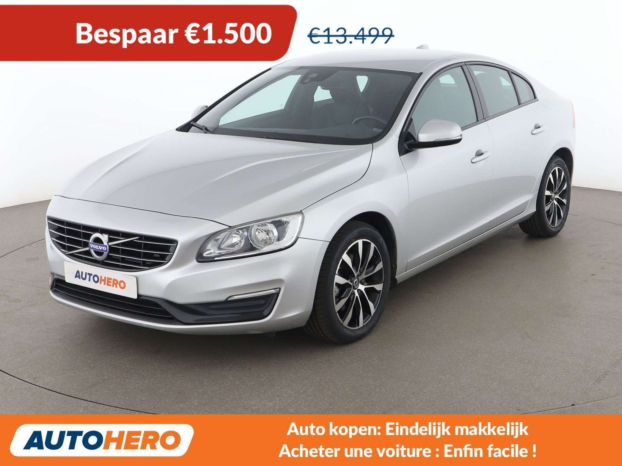 Volvo S60 2.0 D2 Linje Svart (bj 2018, automaat), Auto's, 4 deurs, Gebruikt, Zwart, S60