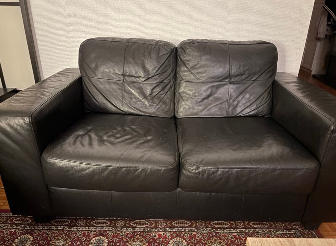 2 canapés en cuire (possible d’acheter que 1 des deux), Maison & Meubles, 200 à 250 cm, Banc droit, Enlèvement, Utilisé