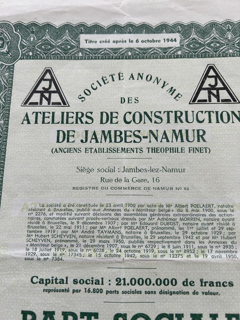 oude aandelen, Enlèvement ou Envoi, 1920 à 1950, Action