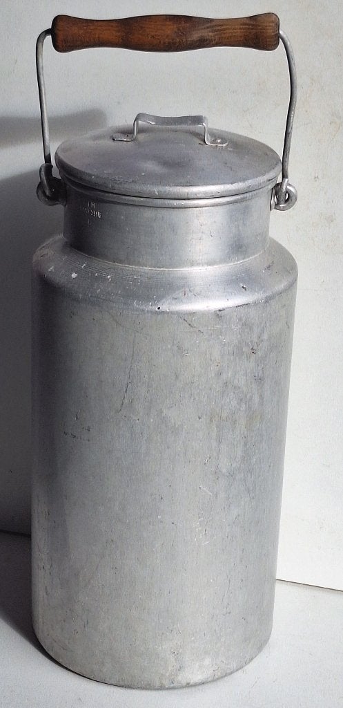 grande ancienne cruche à lait alu 5 litres avec inscription, Enlèvement ou Envoi