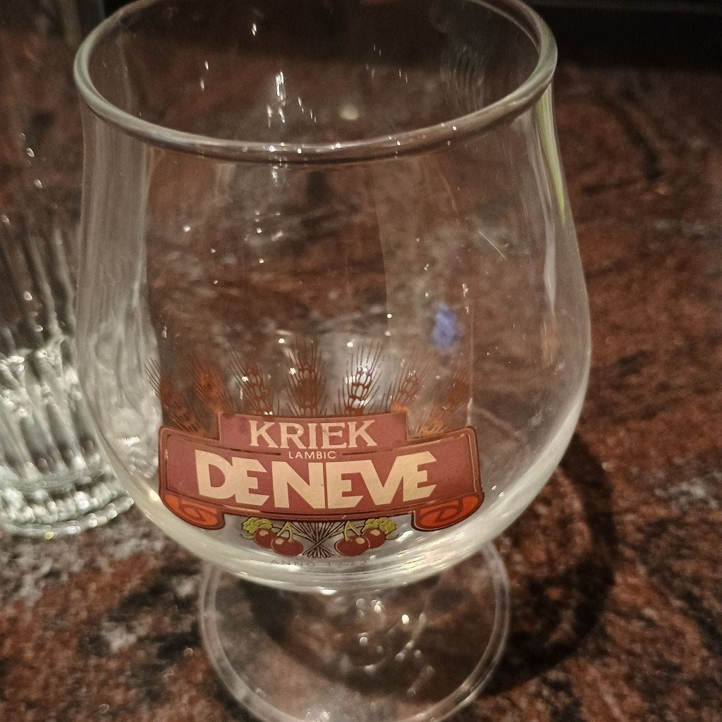 Kriek glas De Neve, Ophalen, Gebruikt, Glas of Glazen, Overige merken