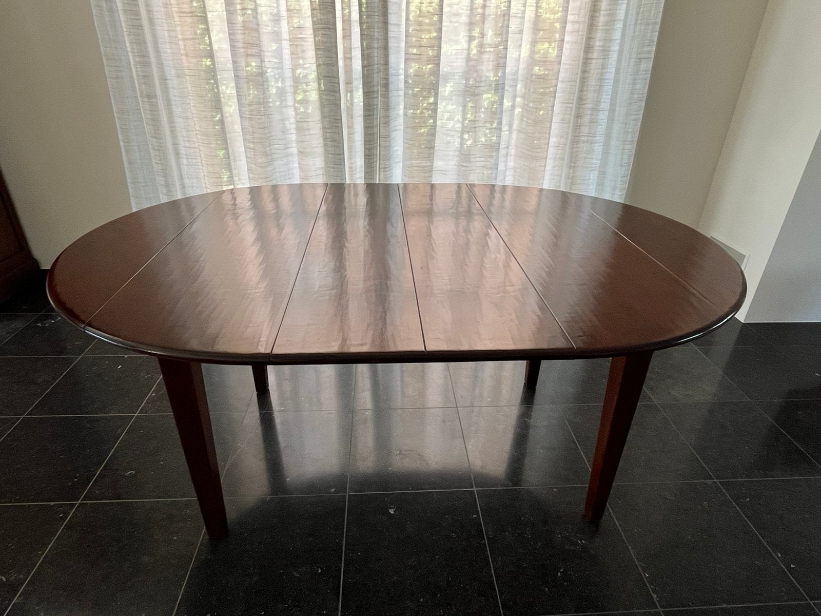 Ovale uittrek/inklapbare eettafel, Maison & Meubles, Tables | Tables de salon, 75 cm ou plus, 150 à 200 cm, Landelijk / klassiek