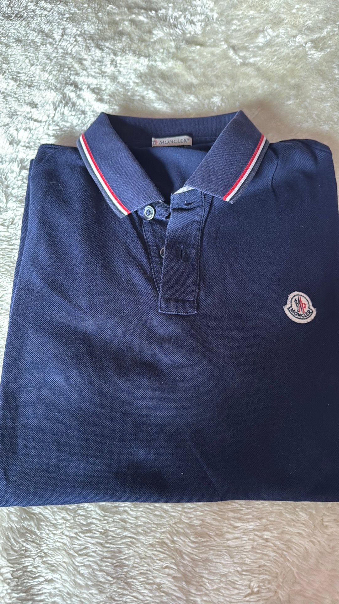 Polo korte mouw Moncler M, Kleding | Heren, Polo's, Ophalen, Gedragen, Maat 48/50 (M), Blauw