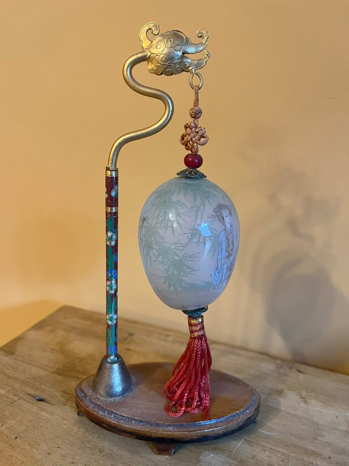 Œuf vintage en verre peint à l'envers - art Chinois, Enlèvement ou Envoi