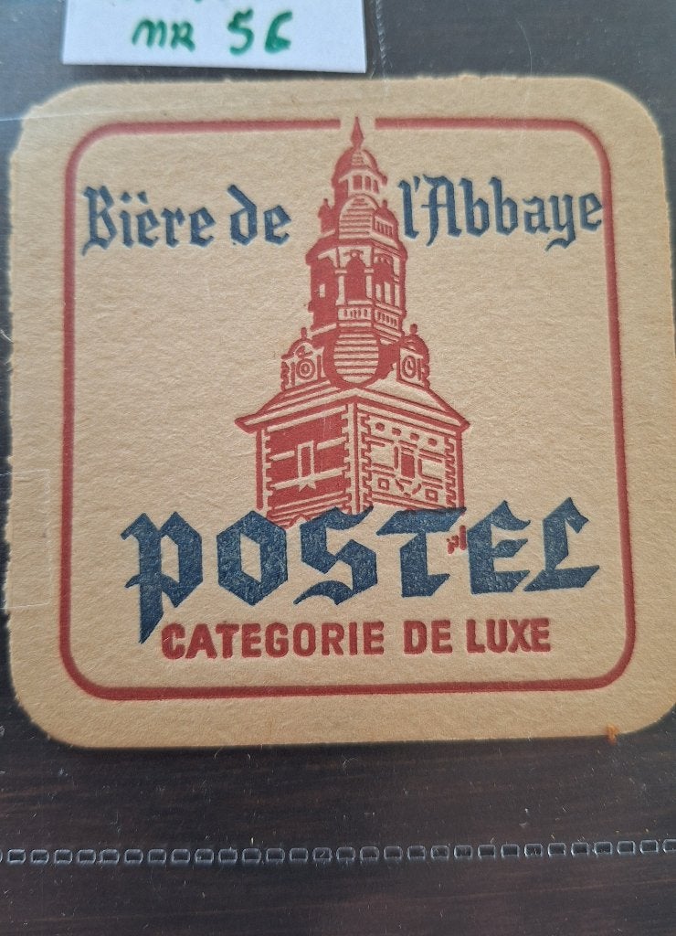 bierviltje vierkant postel biere de l'abbaye (nr56), Collections, Enlèvement, Utilisé, Sous-bock, Autres marques