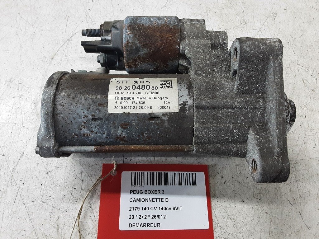 DÉMARREUR Peugeot Boxer (U9) (01-2006/12-2023) (9826048080), Autos : Pièces & Accessoires, Mevr. I. Hauben, Utilisé, Rue de l'Espoir 34 34
4030  GRIVEGNÉE, BE