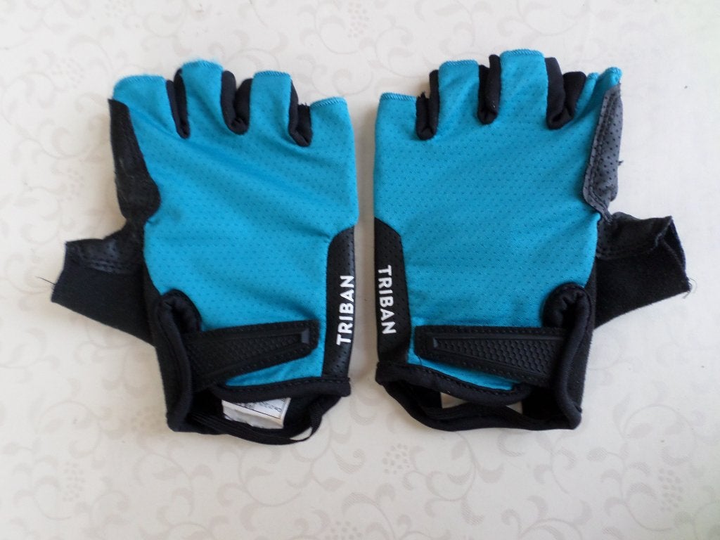 Gants sport vélo vtt escalade Triban décathlon bleu noir, Enlèvement ou Envoi, Comme neuf, Autres types
