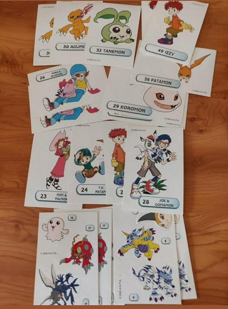 19 crazy planet digimon verzamel stickers (2000), Enlèvement ou Envoi