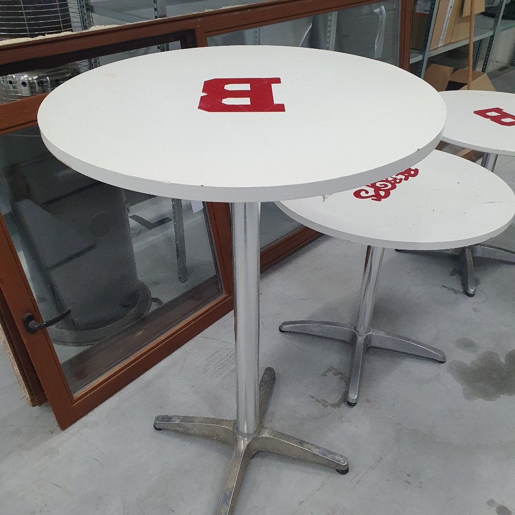 Hoge tafel in MDF op ALU voet, Ophalen, Gebruikt