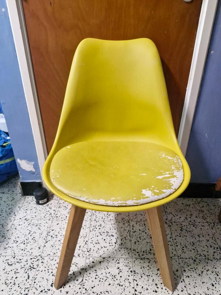 4 gele stoelen Maisons du Monde, Huis en Inrichting, Gebruikt, Overige kleuren, Vier, Ophalen