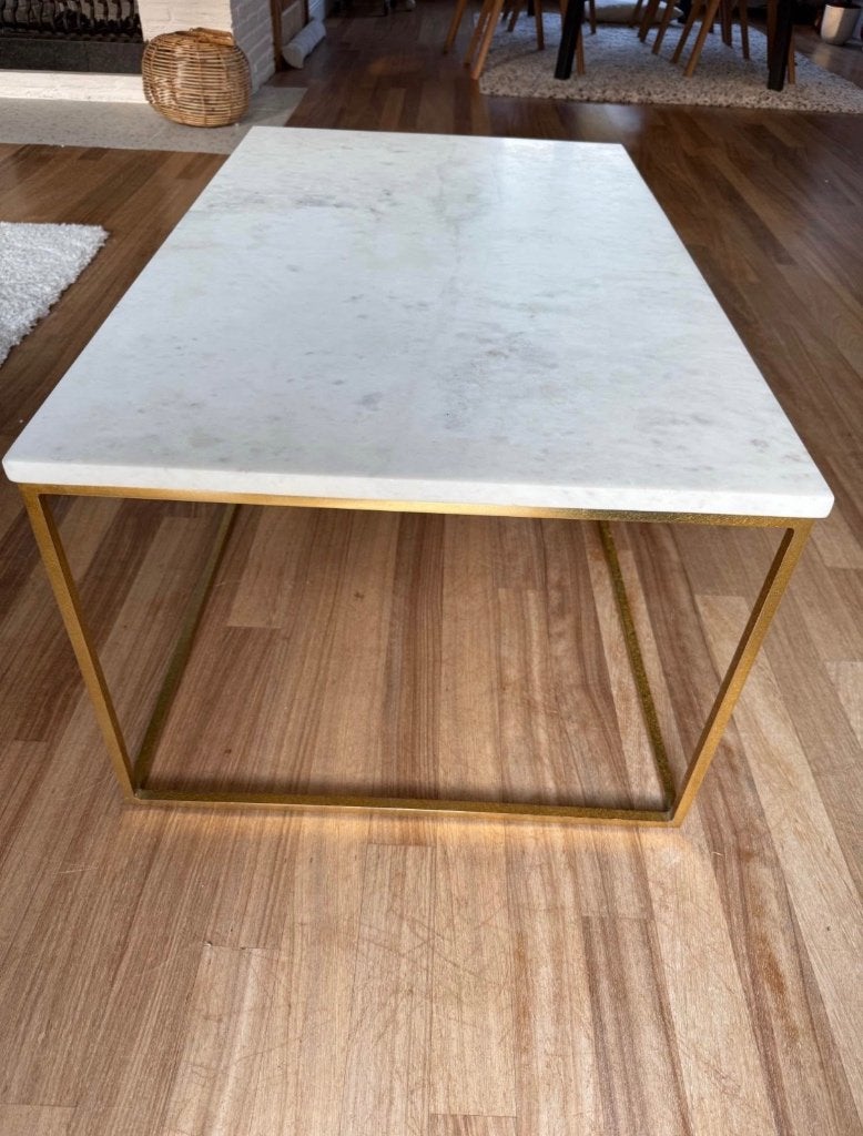 Marmeren salontafel, Huis en Inrichting, Ophalen, Minder dan 50 cm, 50 tot 100 cm, Zo goed als nieuw