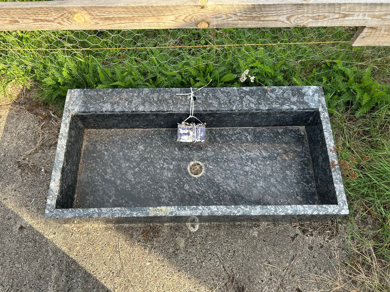 Wasbak donkergrijs marmer, Ophalen, 100 tot 150 cm, Nieuw, Minder dan 100 cm