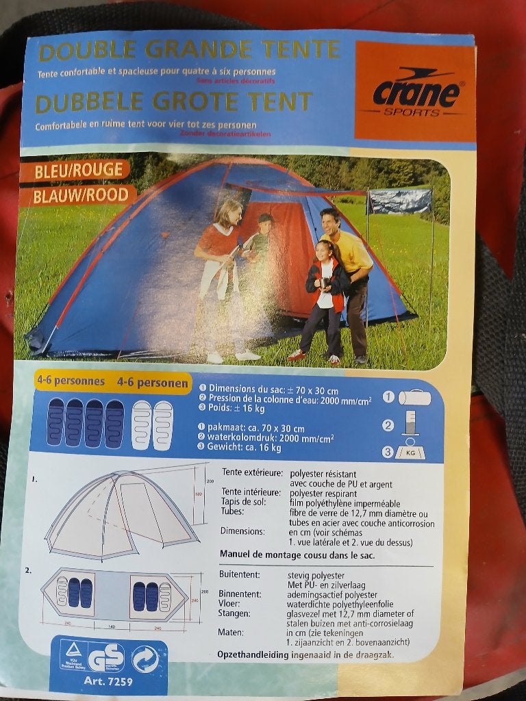 Campeertent, Caravans en Kamperen, Ophalen, Nieuw, Tot en met 4