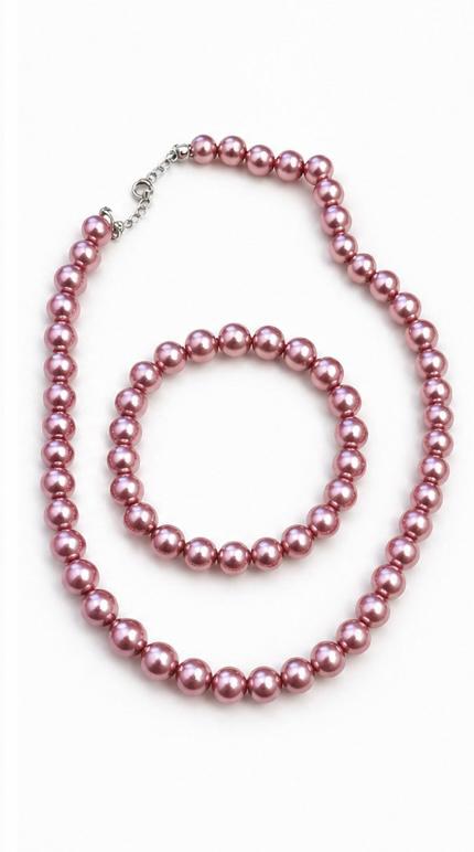 Parelketting & armband, Handtassen en Accessoires, Kettingen, Overige materialen, Verstelbaar, Ophalen of Verzenden, Zo goed als nieuw