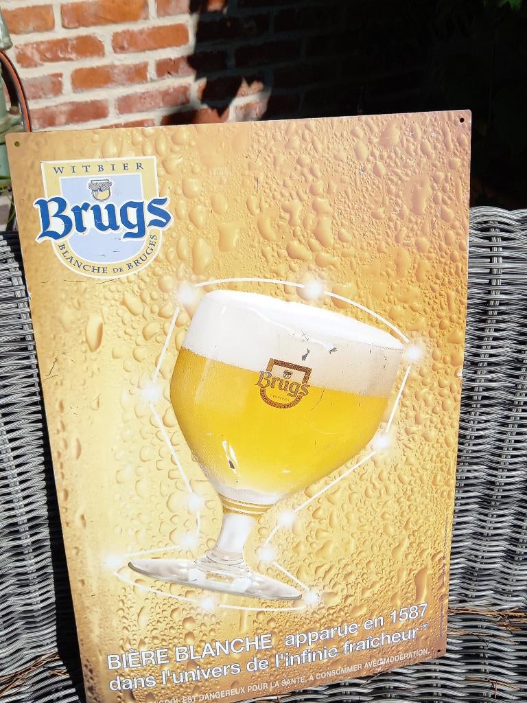 reclamebord Brugs Witbier, Ophalen of Verzenden, Zo goed als nieuw, Reclamebord, Plaat of Schild