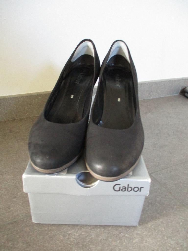 Lederen pumps Gabor, maat 39/6, prima staat zwart, Pumps, Verzenden, Zwart, Gabor