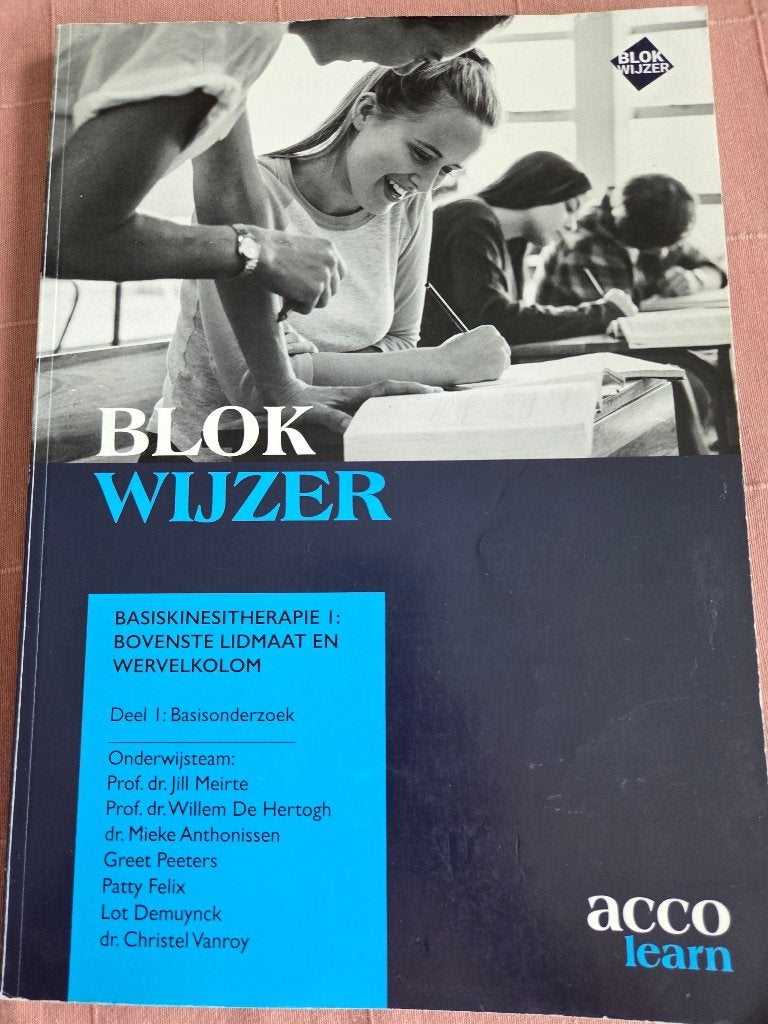 Blokwijzer basiskinesitherapie 1 deel 1, Enlèvement ou Envoi, Utilisé, Enseignement supérieur, Acco